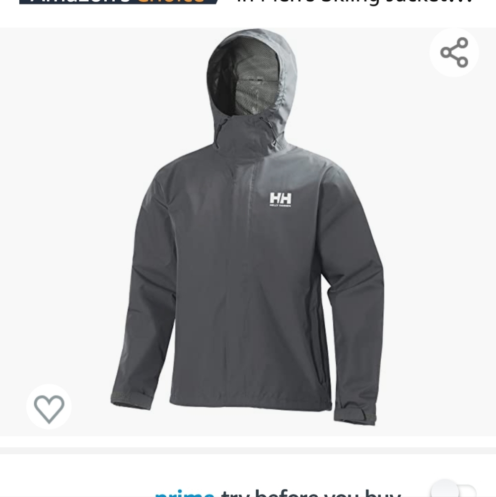 Helly Hansen Men's Seven J Waterproof, Windproof, and Breathable Rain Jacket